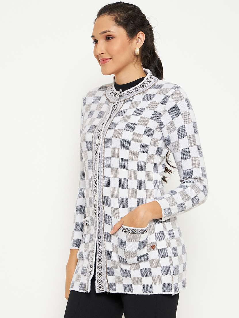 women self designed long sleeve cardigan - 21533211 -  Standard Image - 1