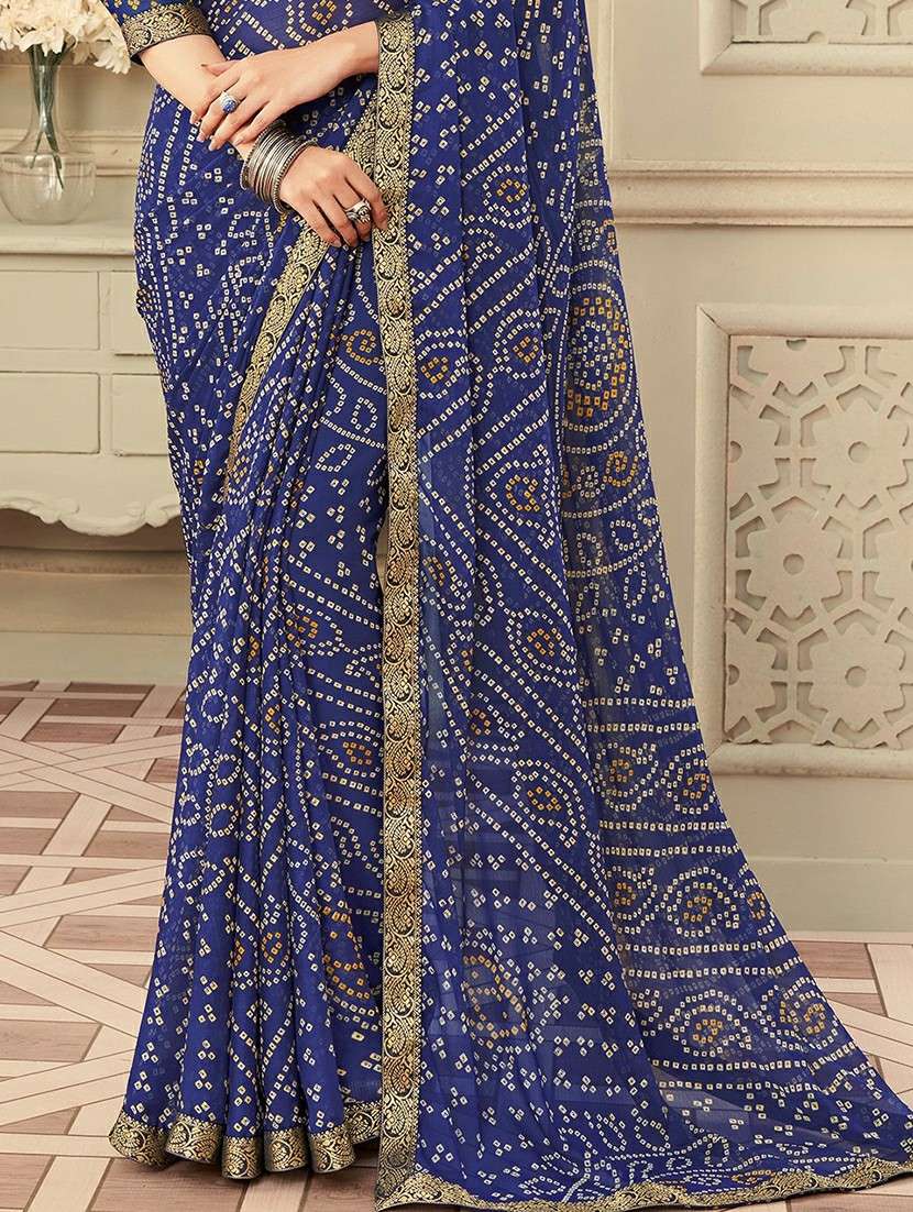 women bandhani printed saree with blouse - 21533398 -  Standard Image - 1