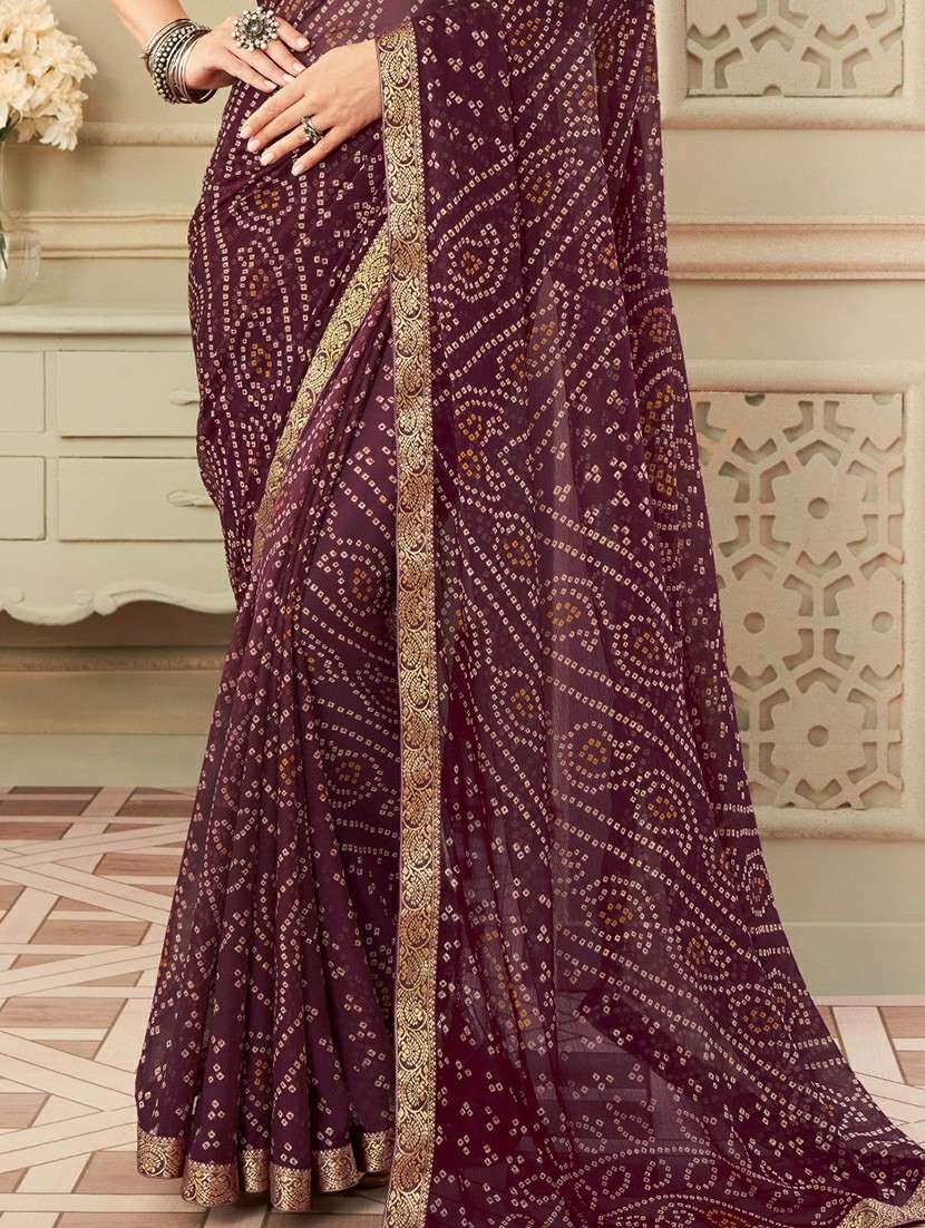 women bandhani printed saree with blouse - 21533399 -  Standard Image - 1
