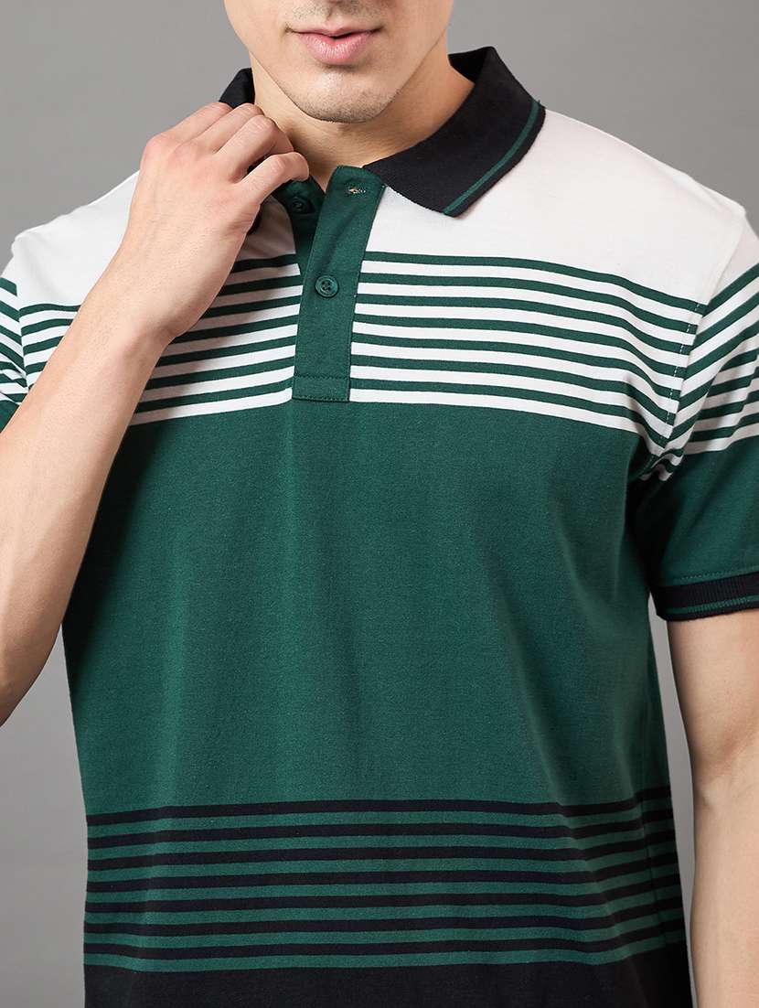 men polo neck striped t-shirt - 21533449 - Standard Image - 4