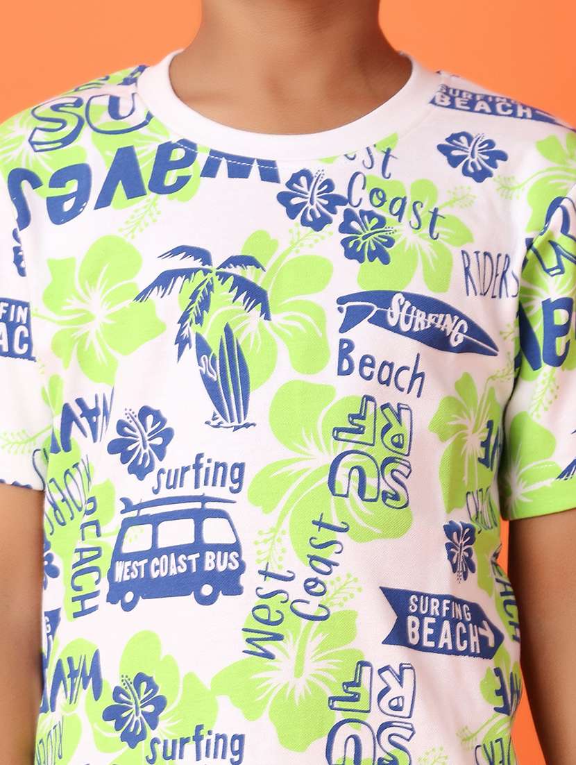 boys round neck printed shorts set - 21533456 -  Standard Image - 4