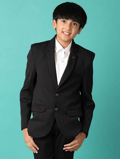 boys long sleeve solid blazer