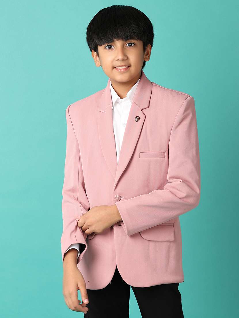 boys long sleeve solid blazer