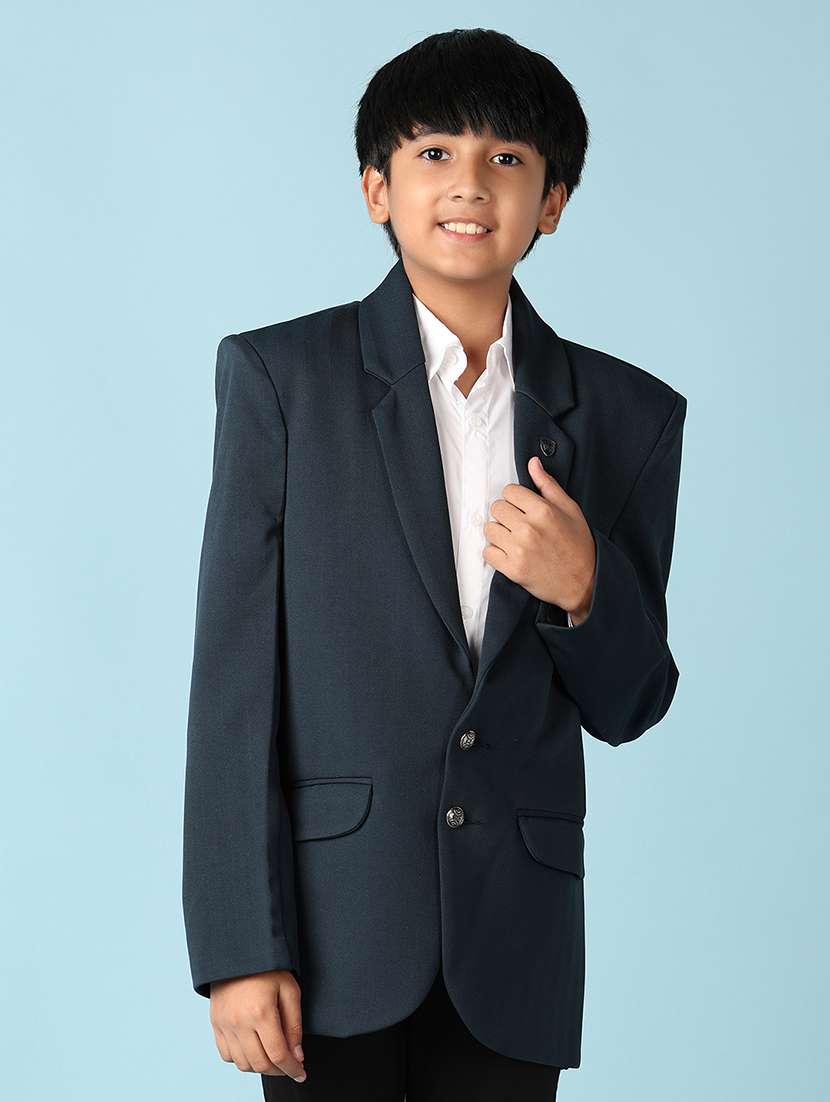 boys long sleeve solid blazer