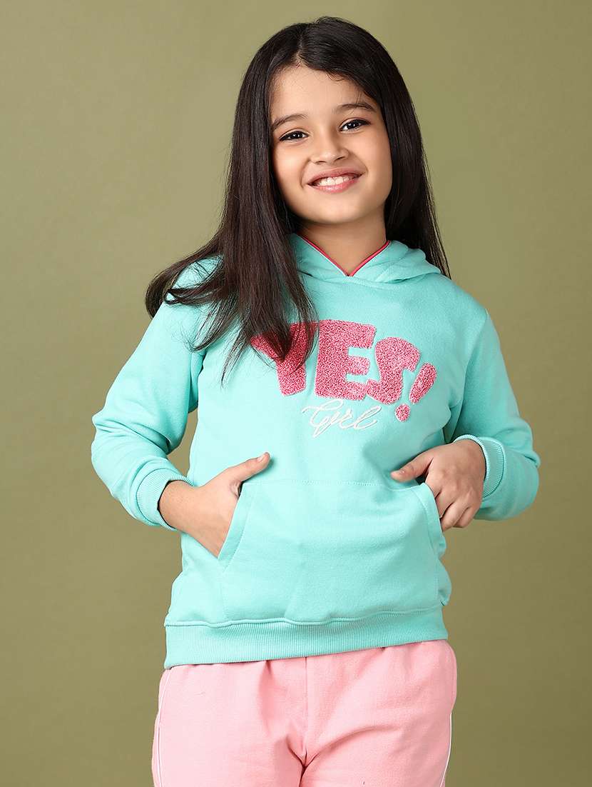 Girls Solid With Work Long Sleeve Sweatshirt - 21533540 -  Standard Image - 1