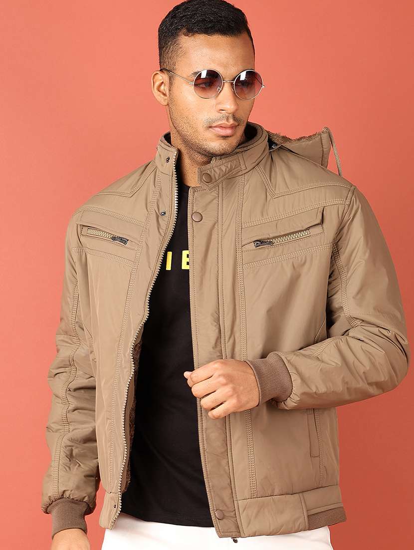 men long sleeves solid casual jacket - 21533546 -  Standard Image - 1