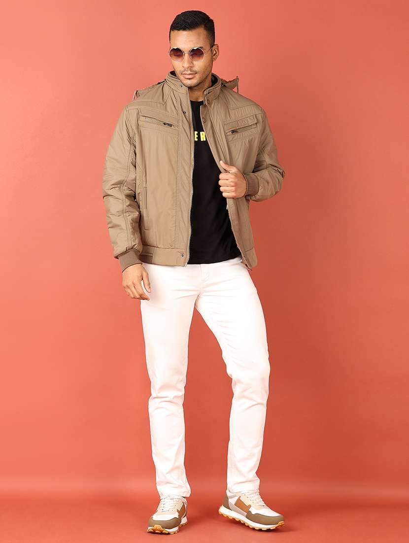 men long sleeves solid casual jacket - 21533546 -  Standard Image - 4