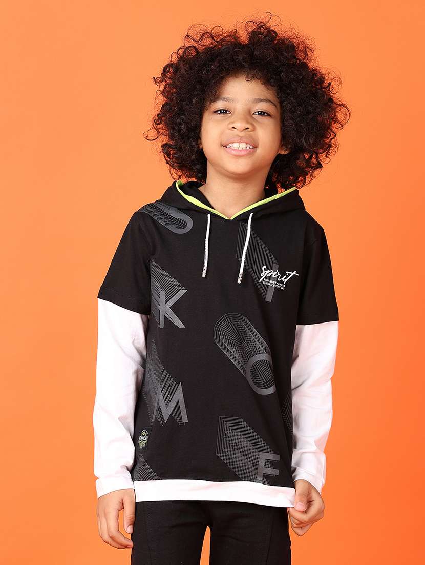 boys long sleeves color block t-shirt