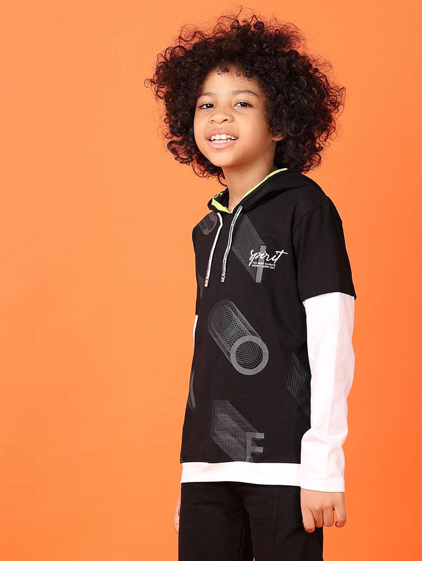 boys long sleeves color block t-shirt - 21533555 - Standard Image - 1