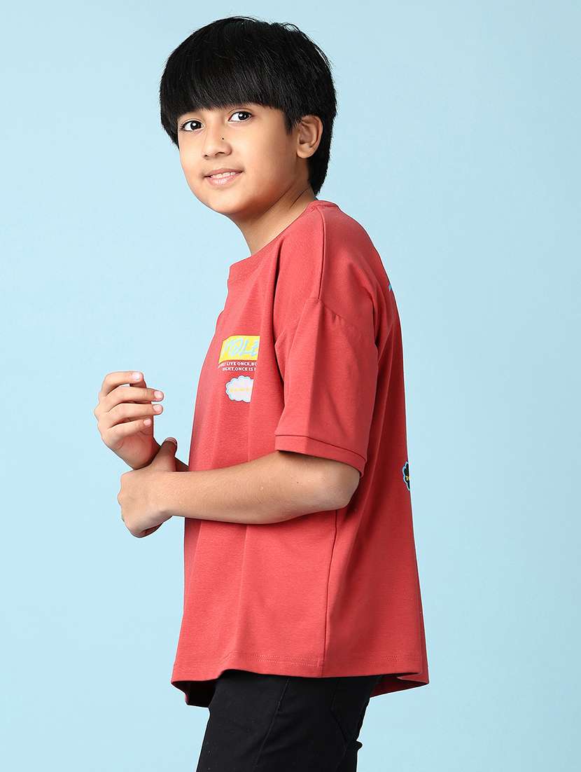 boys front & back print short sleeve t-shirt - 21533569 - Standard Image - 1