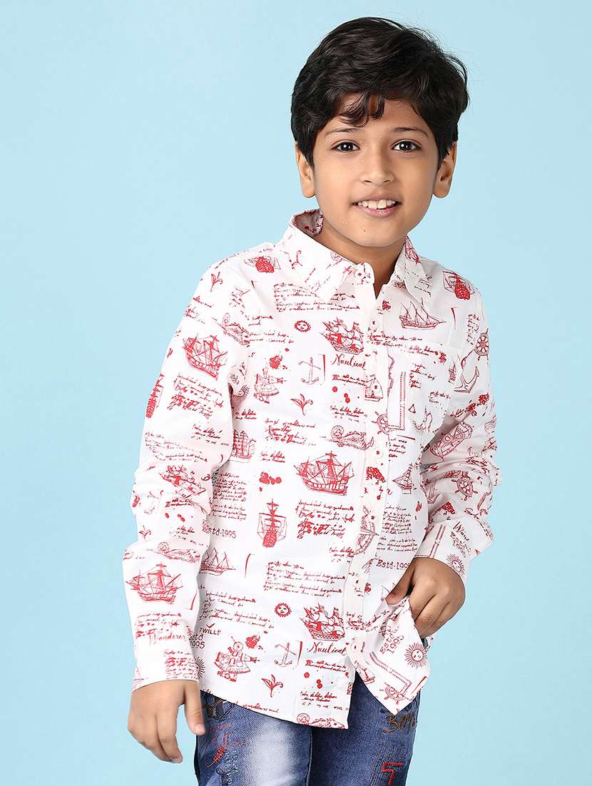 boys printed long sleeve shirts