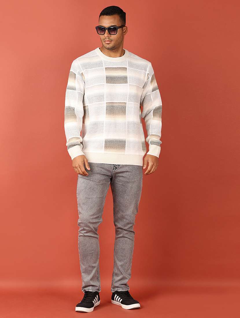 men long sleeves self design pullover - 21533595 -  Standard Image - 4