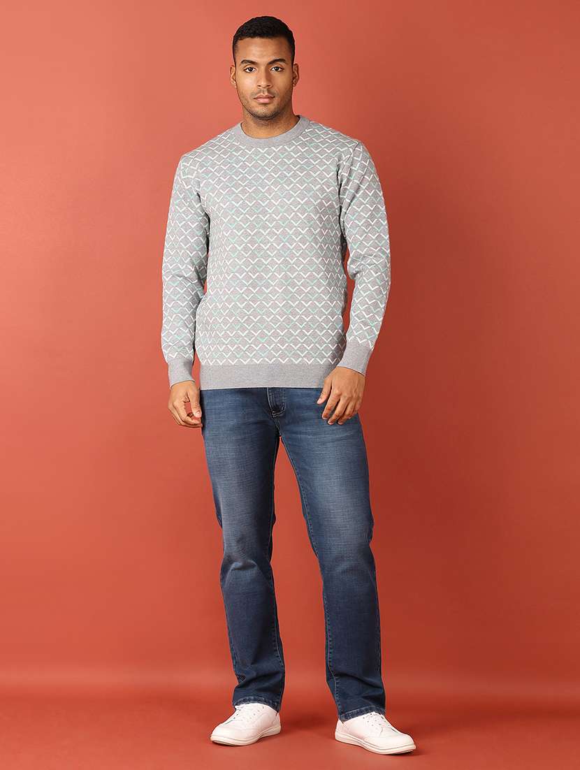 men long sleeves self design pullover - 21533596 -  Standard Image - 4