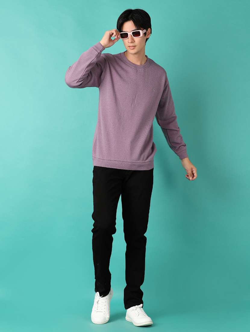 men long sleeves plain sweatshirt - 21533600 -  Standard Image - 4