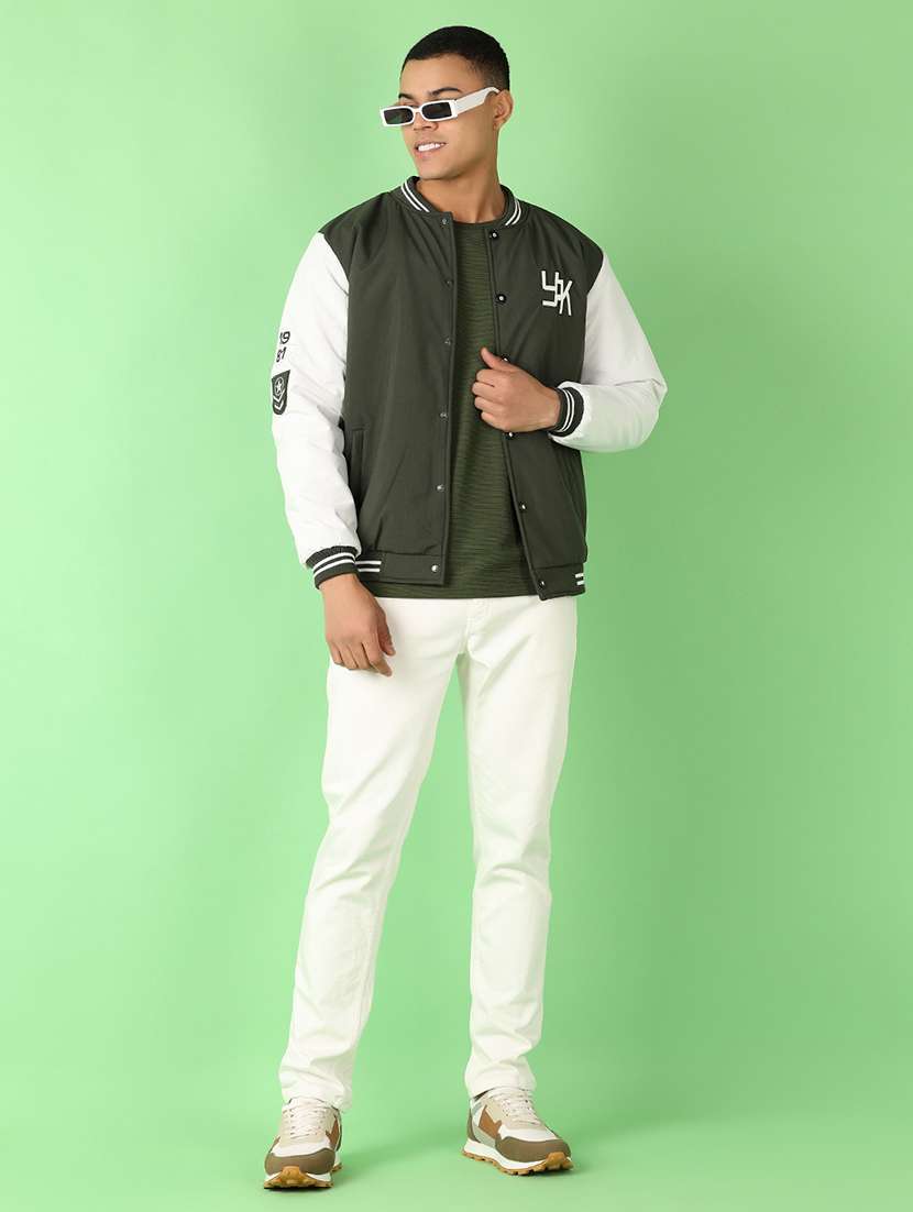 men color block long sleeve varsity jacket - 21533610 -  Standard Image - 4