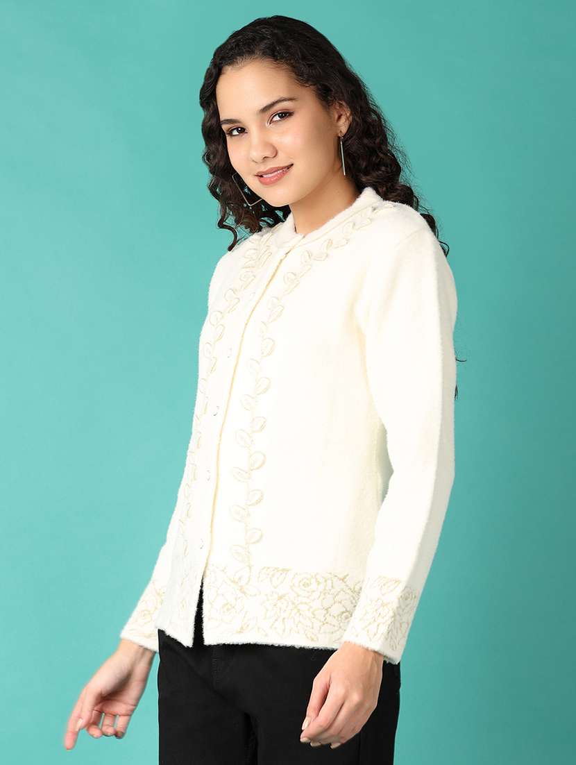 Women Self Design Long Sleeve Cardigan - 21533627 -  Standard Image - 1