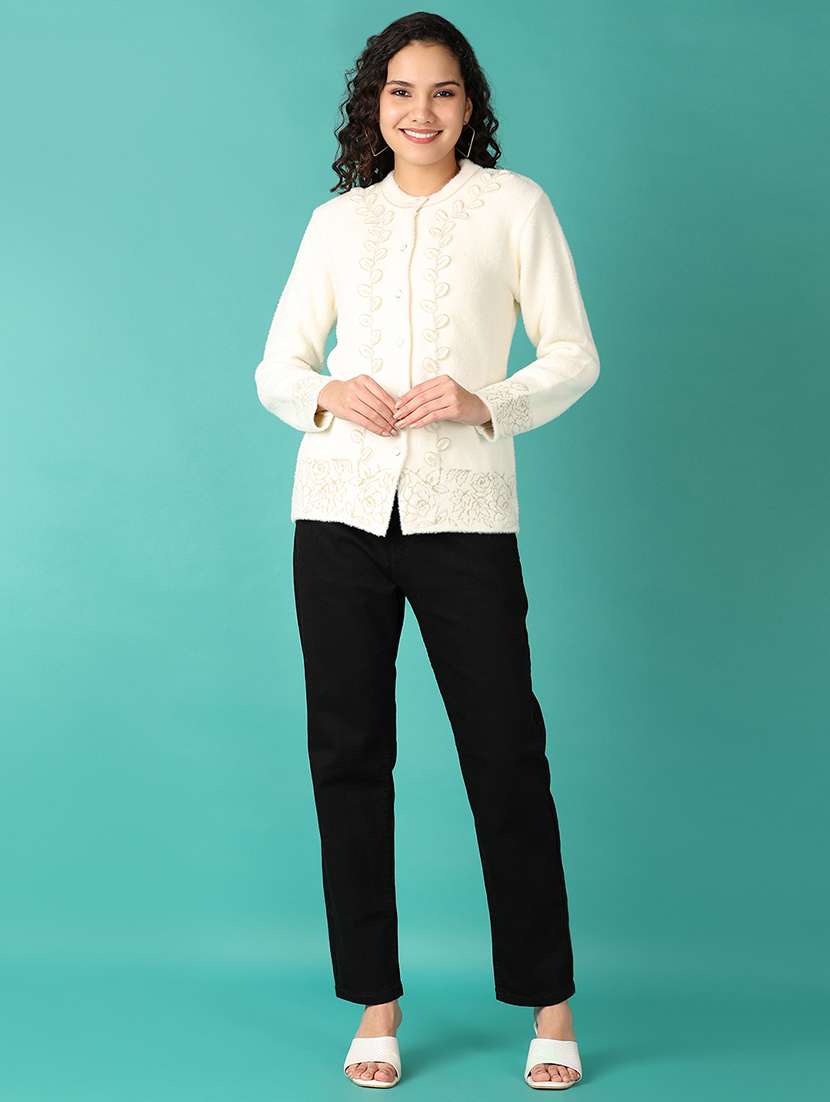 Women Self Design Long Sleeve Cardigan - 21533627 -  Standard Image - 4