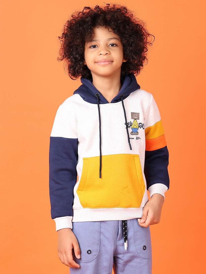 boys color block long sleeve hooded sweatshirt - 21533630 -  Standard Image - 1