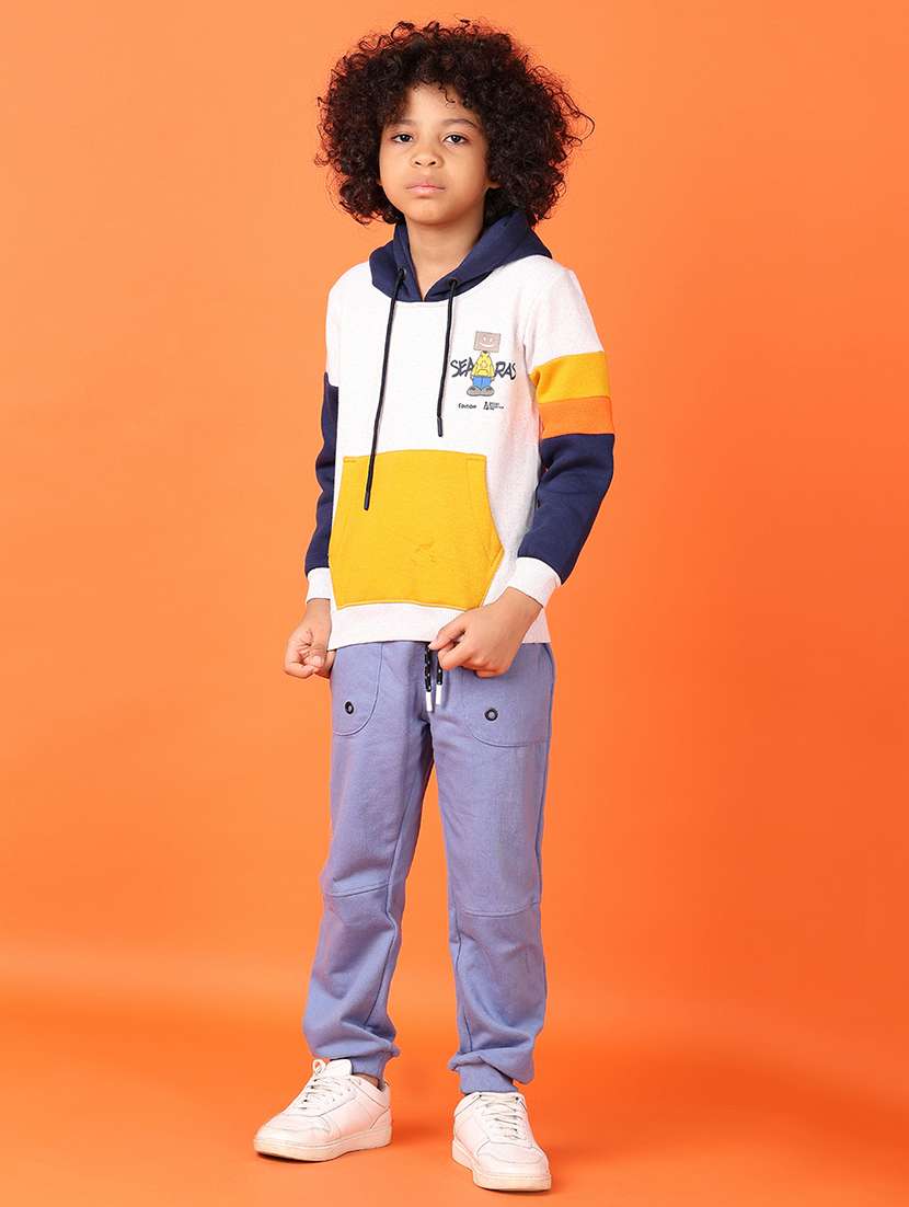 boys color block long sleeve hooded sweatshirt - 21533630 -  Standard Image - 4