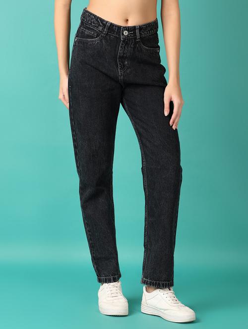 women solid mid rise straight fit jean - 21533632 - Standard Image - 0