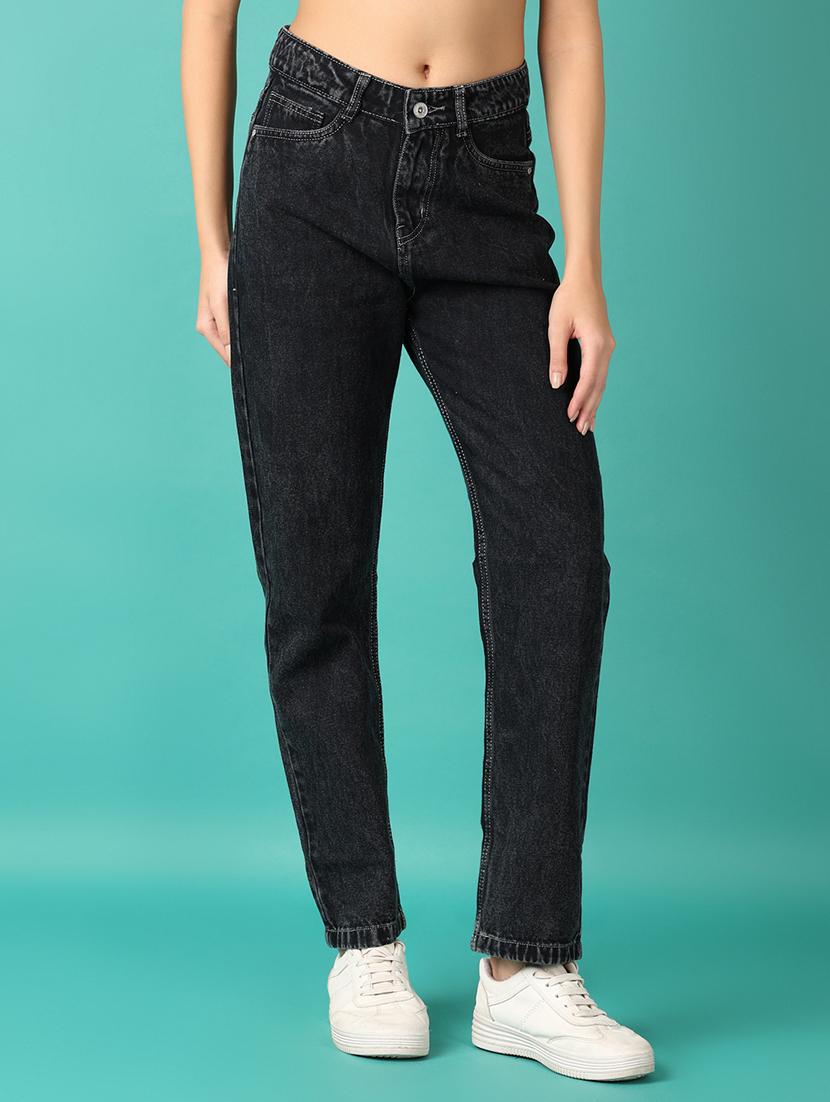 women solid mid rise straight fit jean - 21533632 - Zoom Image - 0