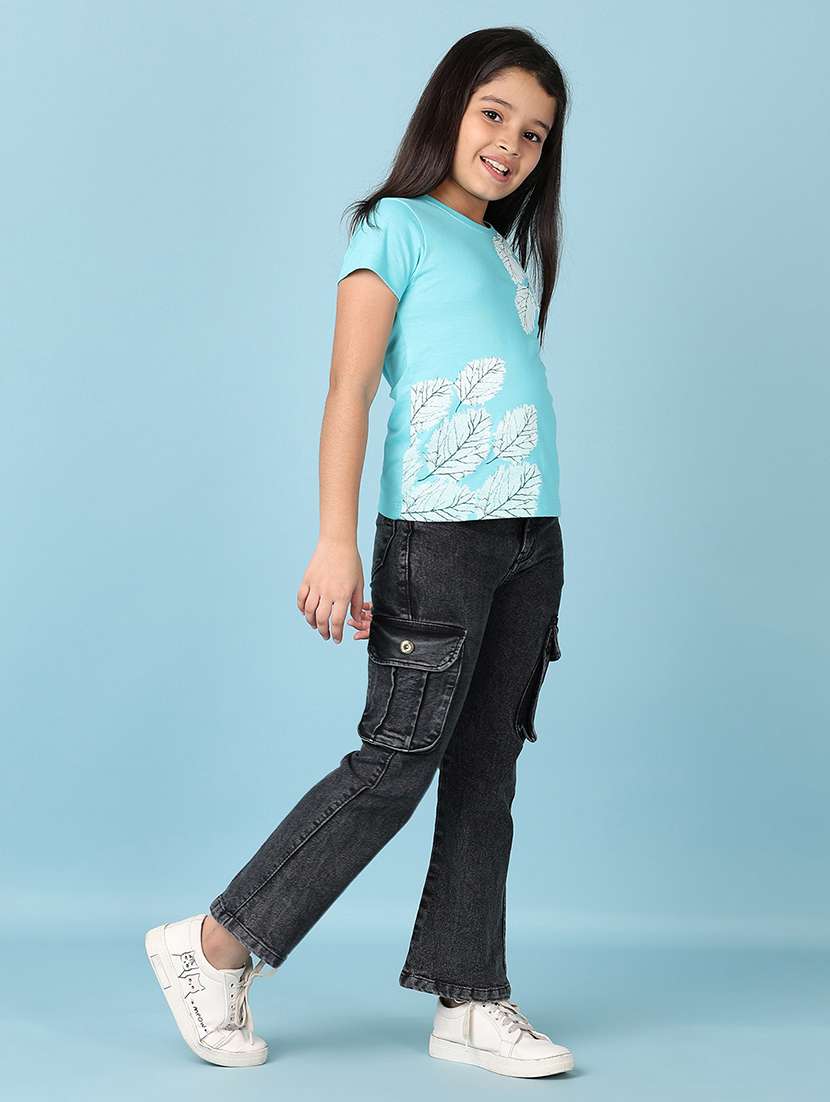 girls front print round neck tees - 21533678 -  Standard Image - 4