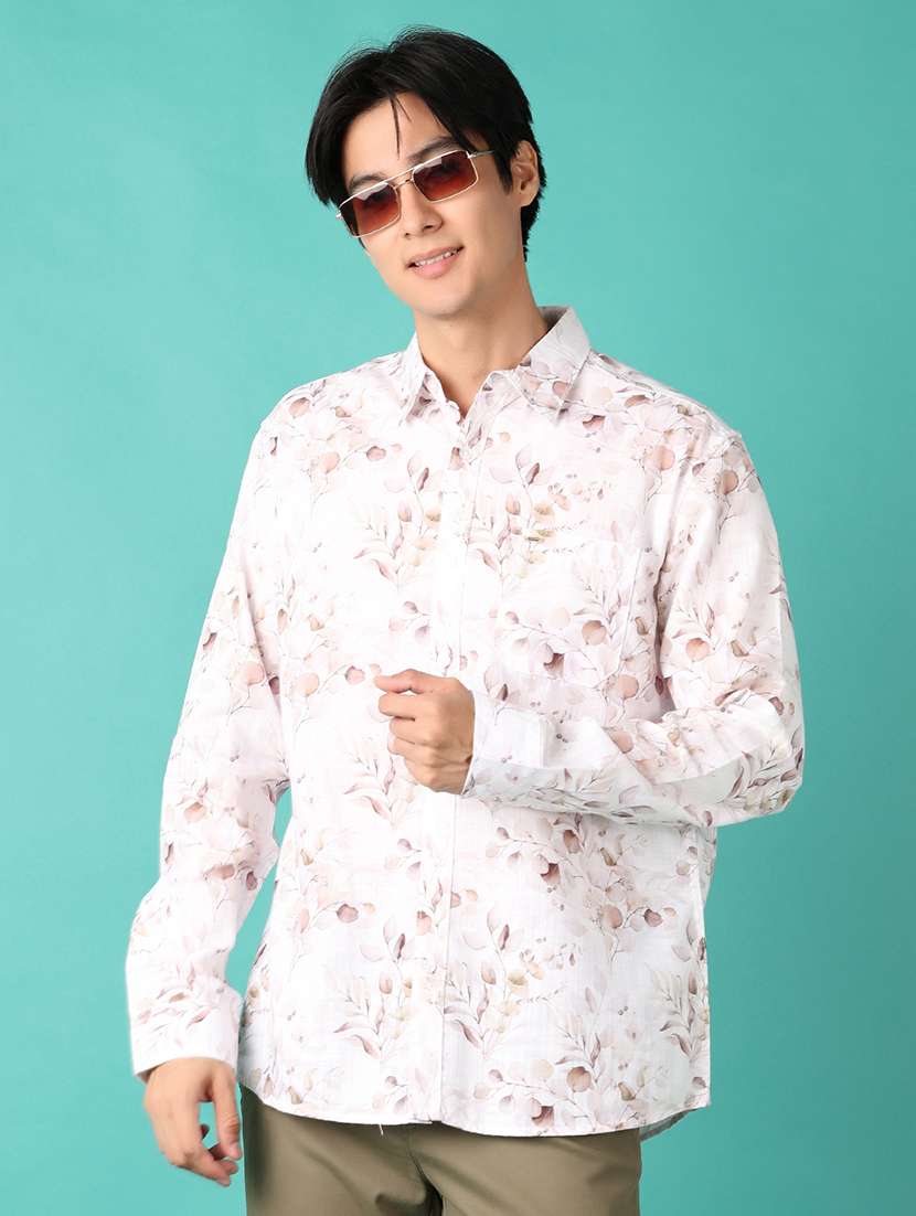 men long sleeves printed casual shirt - 21533694 -  Standard Image - 1
