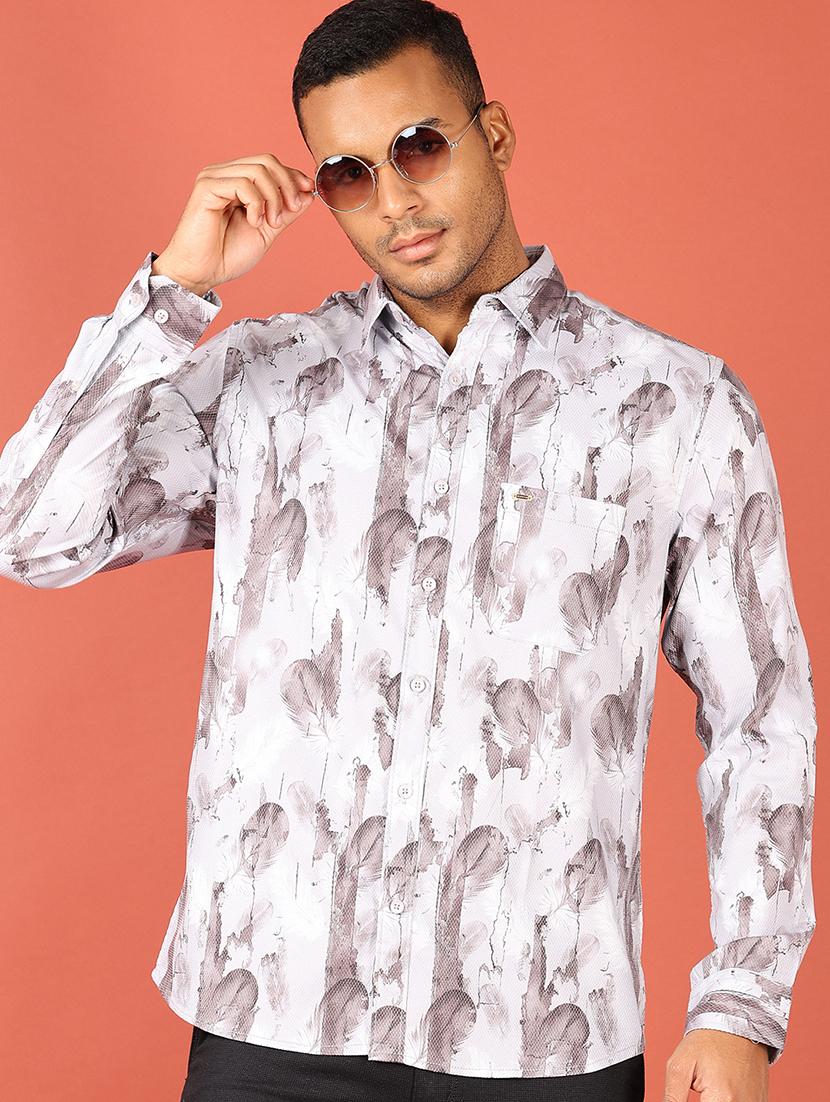 men long sleeves printed casual shirt - 21533695 - Standard Image - 1