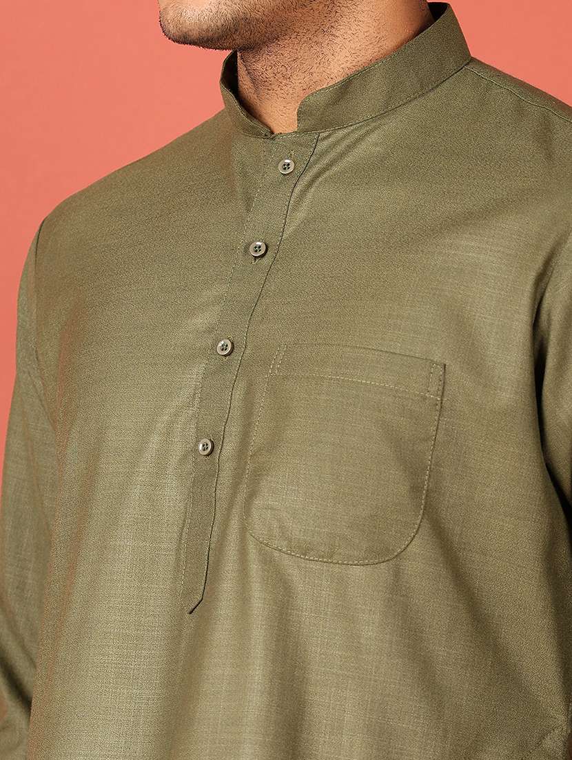 men solid kurta pyjama ethnic wear set - 21533701 -  Standard Image - 4