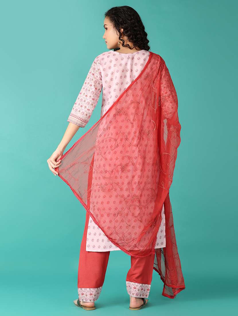 women floral kurta pant set with dupatta - 21533730 -  Standard Image - 1