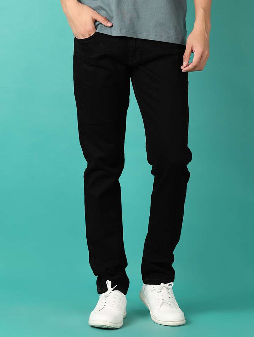 men plain mid rise denim jean - 21533856 - Standard Image - 1