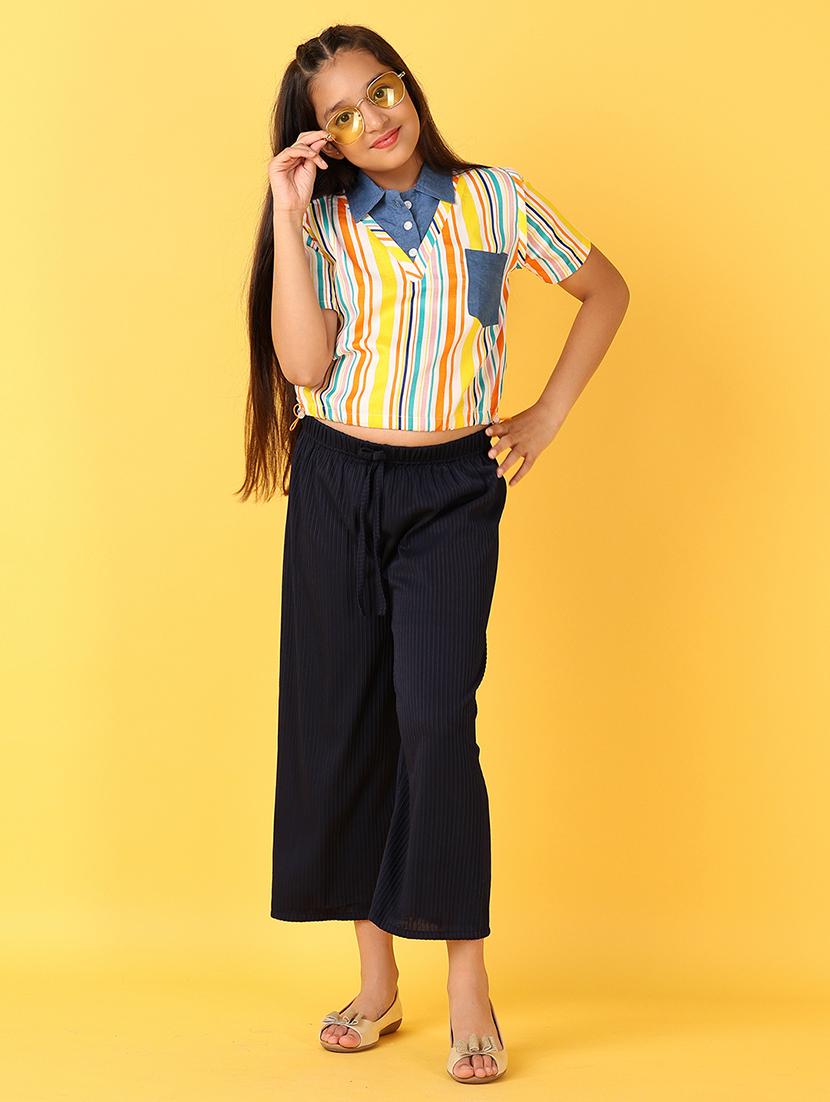 girls striped collared regular top - 21533972 - Standard Image - 4
