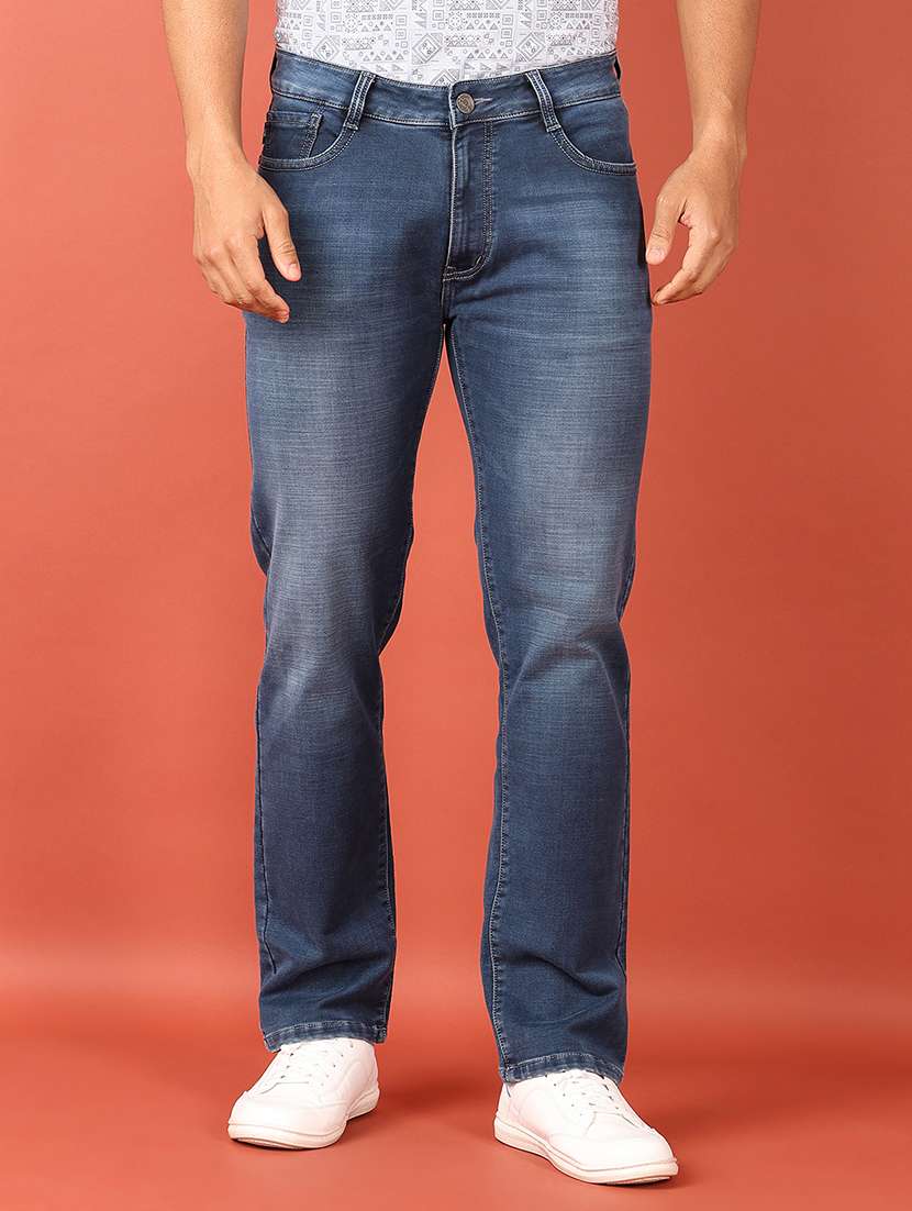 men plain mid rise denim jean - 21533998 -  Zoom Image - 0