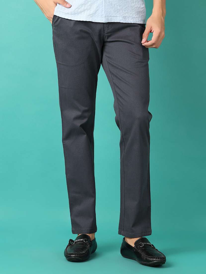 men mid rise solid chinos - 21534011 -  Standard Image - 1