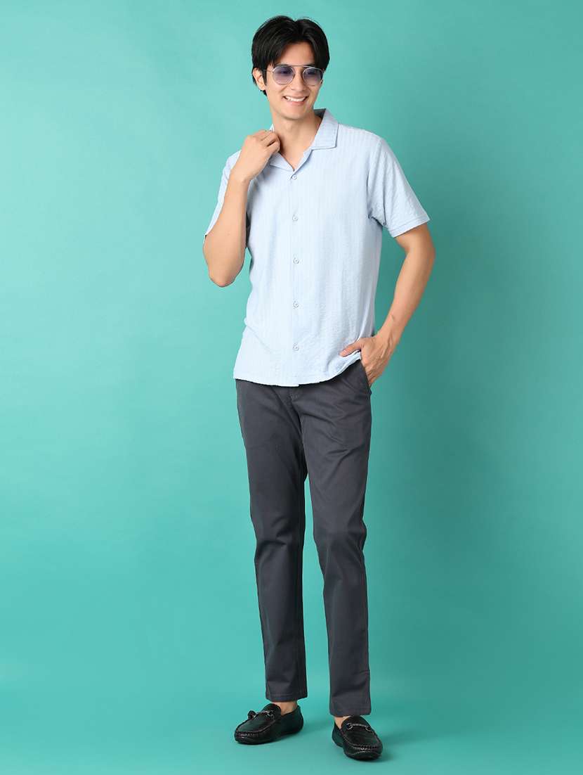 men mid rise solid chinos - 21534011 -  Standard Image - 4