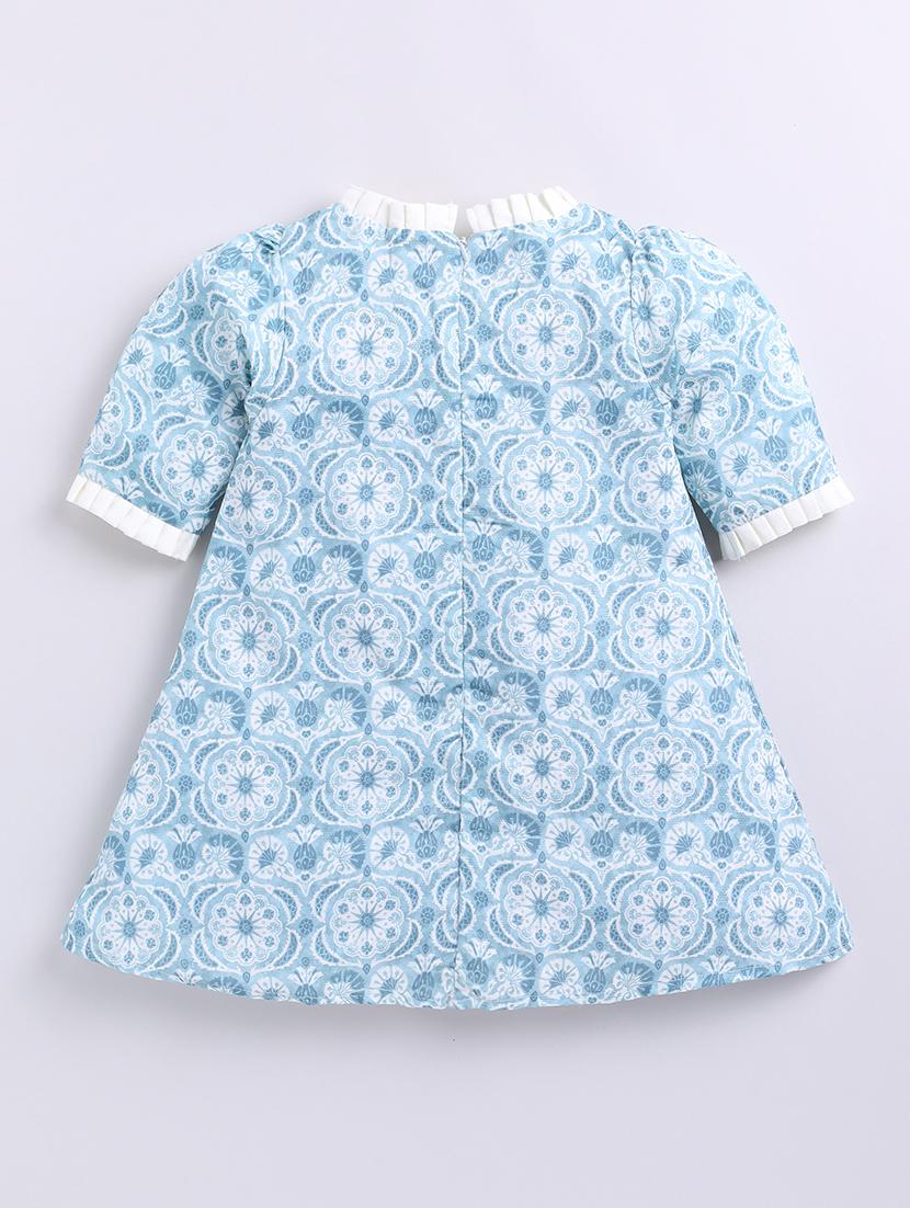 girls knee length printed frock - 21534177 - Standard Image - 1