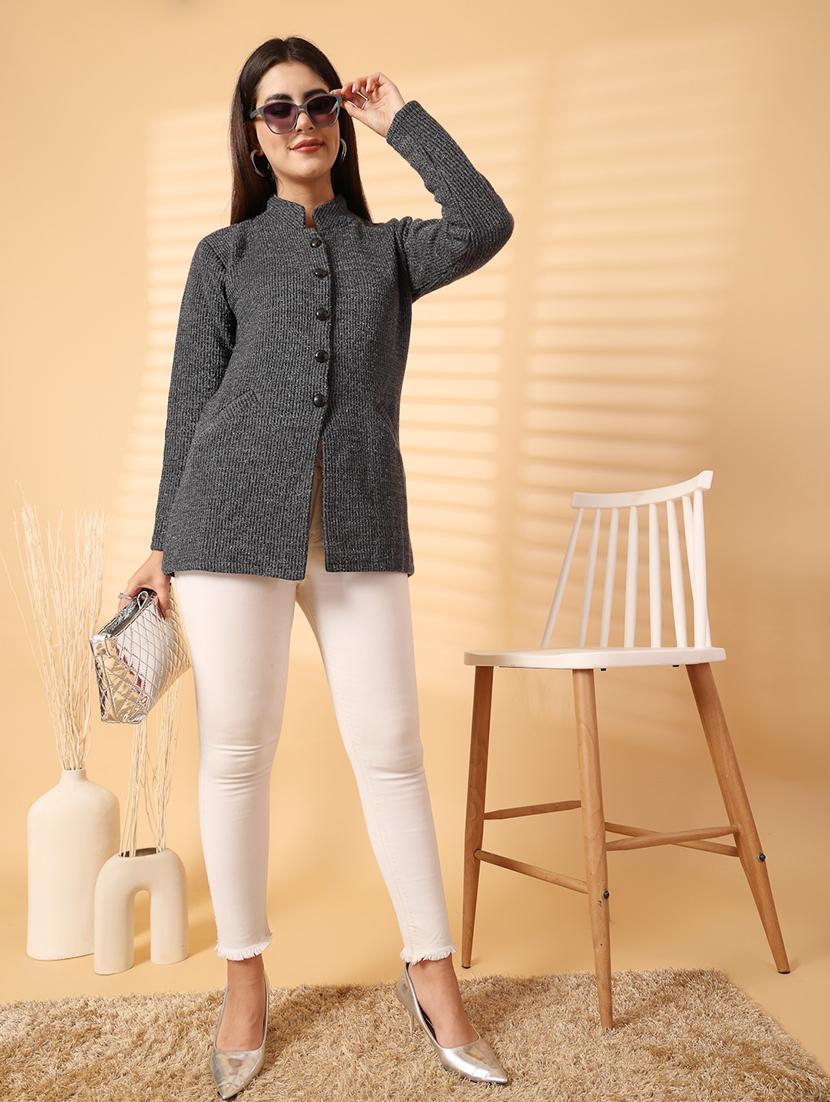 women self desined long sleeve cardigan - 21534484 - Standard Image - 4