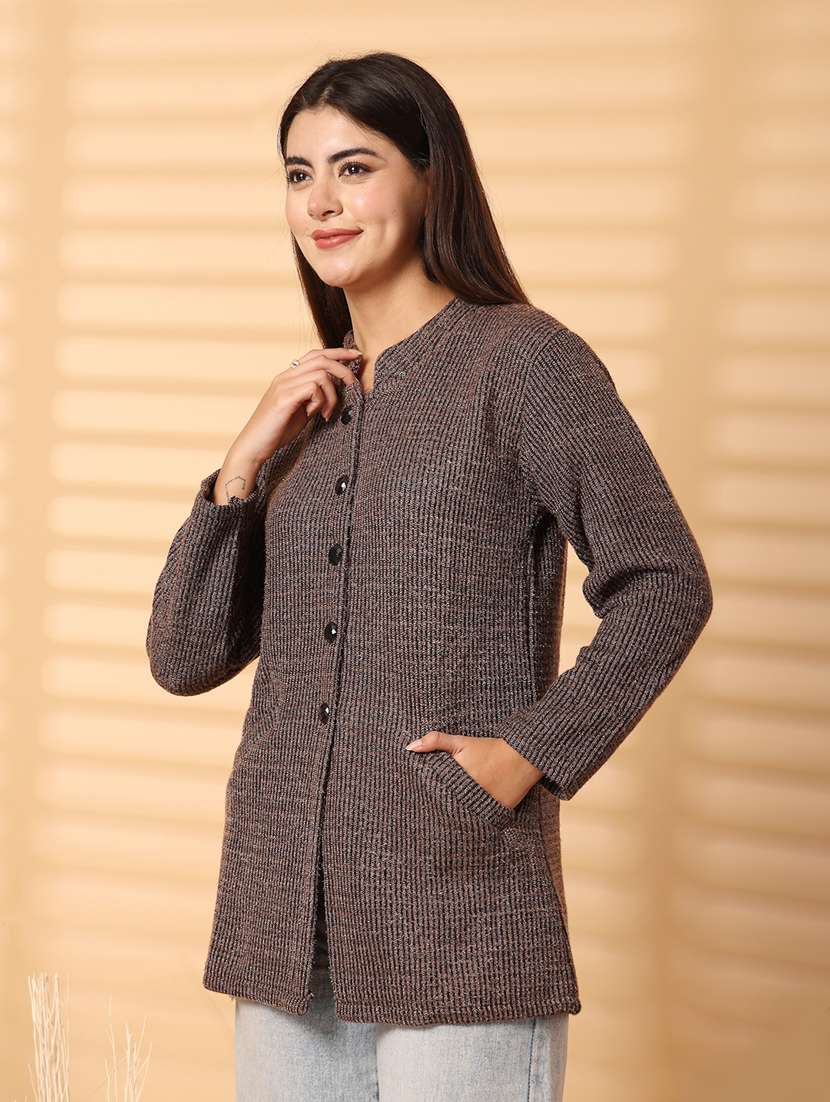 women self desined long sleeve cardigan - 21534485 - Standard Image - 1