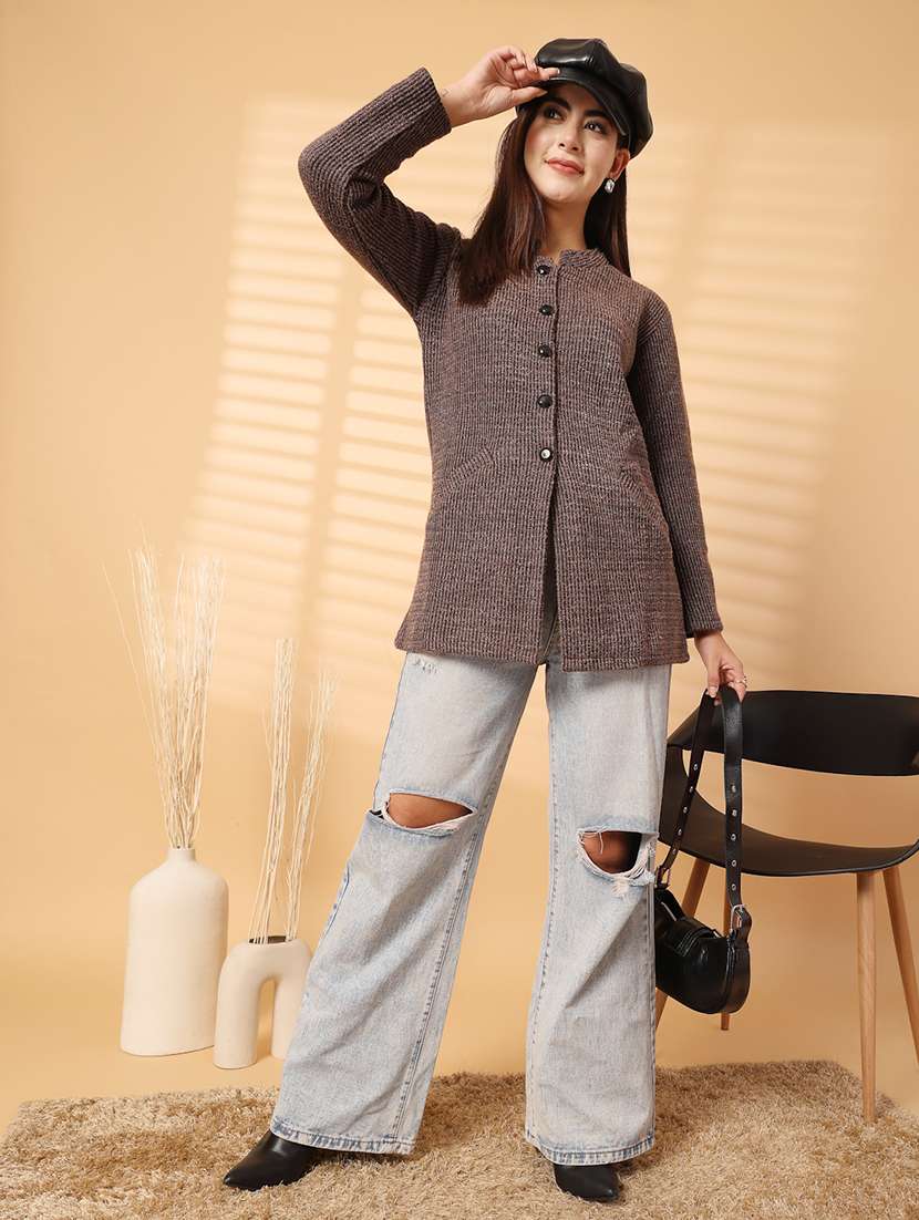 women self desined long sleeve cardigan - 21534485 - Standard Image - 4