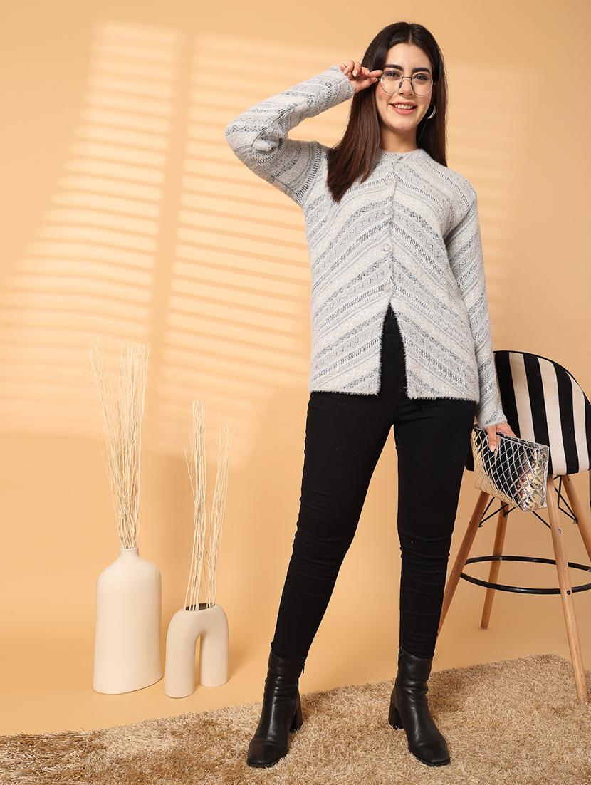 women self desined long sleeve cardigan - 21534486 - Standard Image - 4