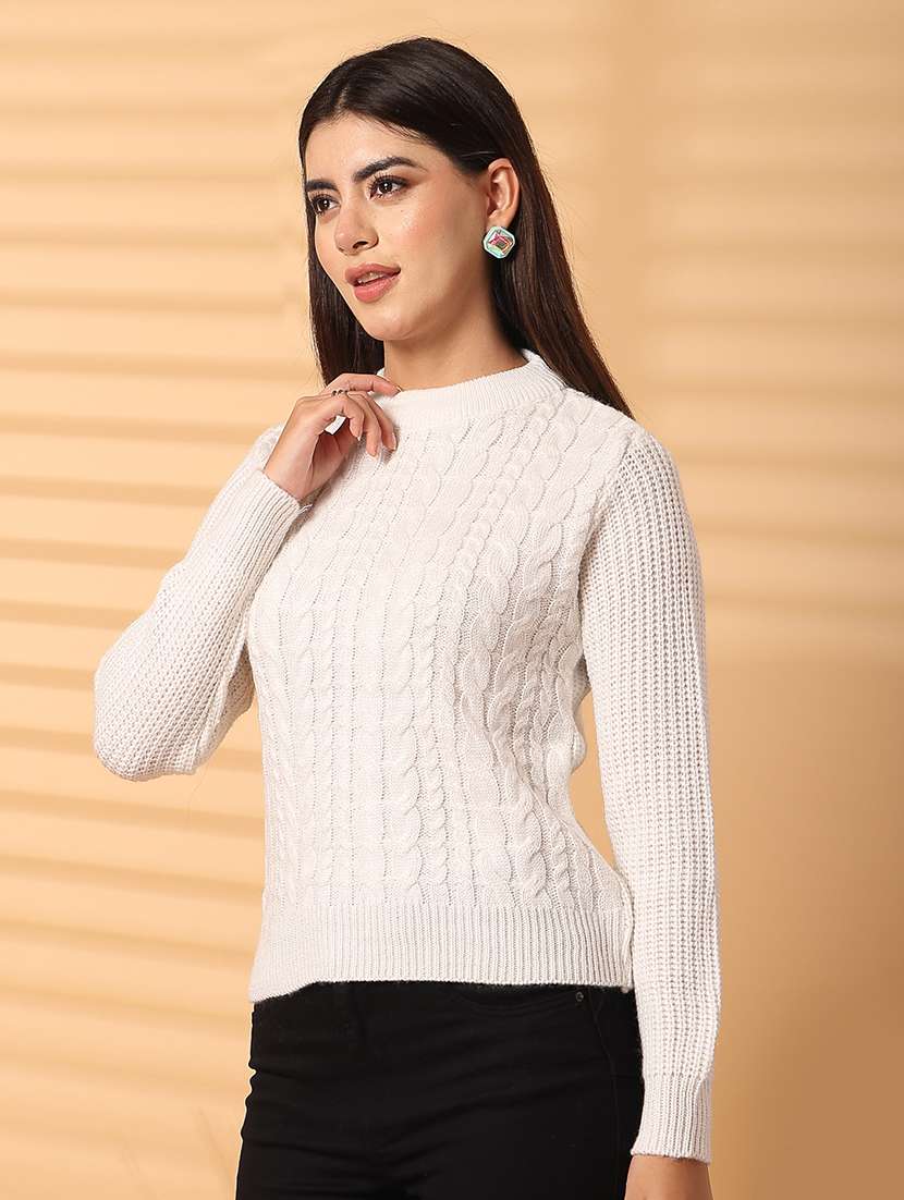 women round neck long sleeve pullover - 21534505 - Standard Image - 1