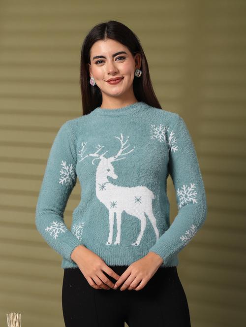 women round neck long sleeve pullover - 21534507 - Standard Image - 0