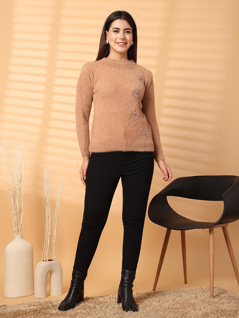 women round neck long sleeve pullover - 21534510 - Standard Image - 4