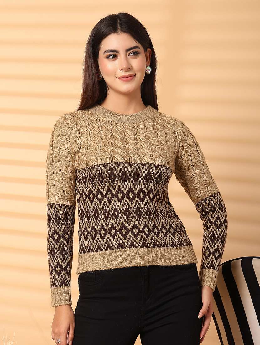 women round neck long sleeve pullover - 21534518 - Zoom Image - 0