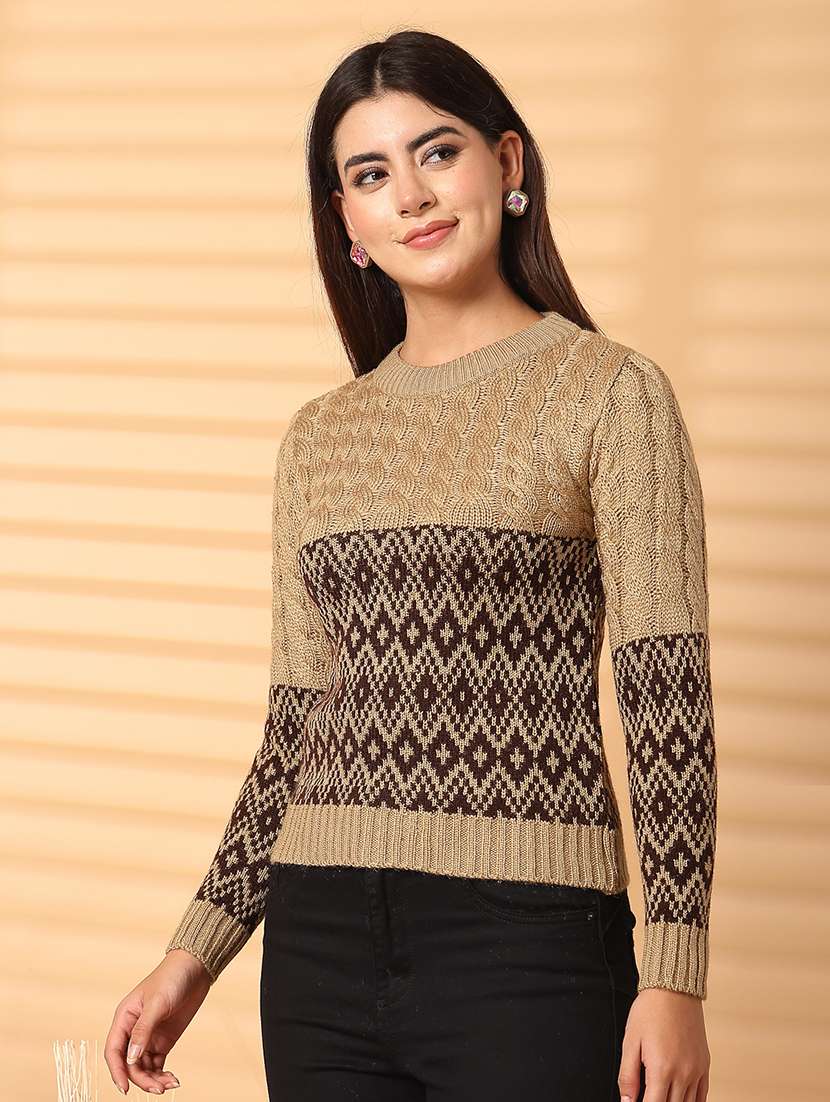 women round neck long sleeve pullover - 21534518 -  Standard Image - 1