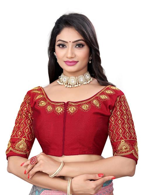 women embroidered elbow length blouse - 21534565 - Standard Image - 0