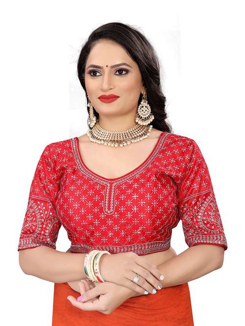 women embroidered elbow length blouse - 21534569 - Standard Image - 0