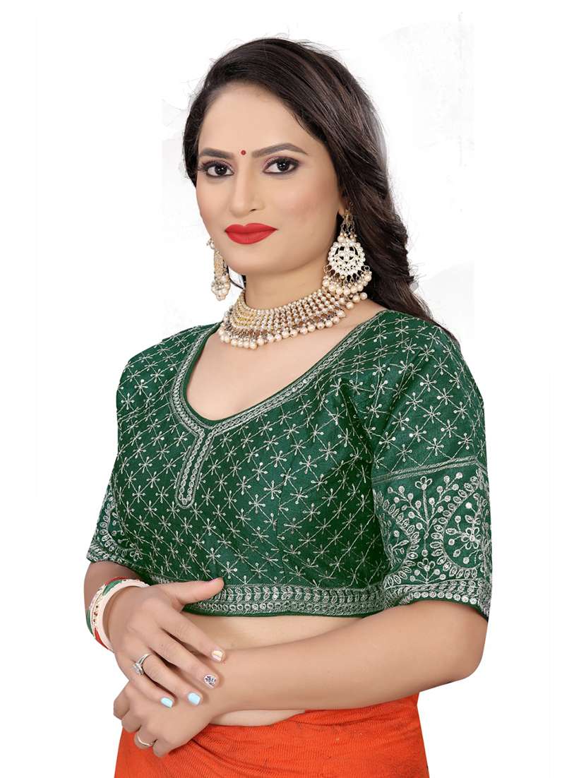 women embroidered elbow length blouse 