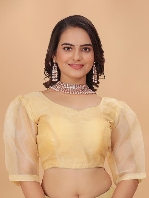 women beige solid stiched blouse - 21534744 - Standard Image - 0
