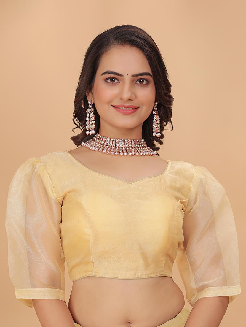 women beige solid stiched blouse - 21534744 - Zoom Image - 0